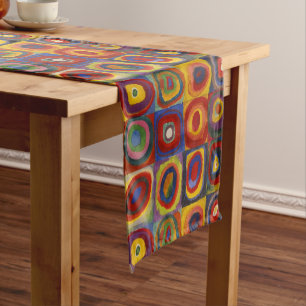 Kandinsky Farbstudie Quadrate Colourful Squares Short Table Runner