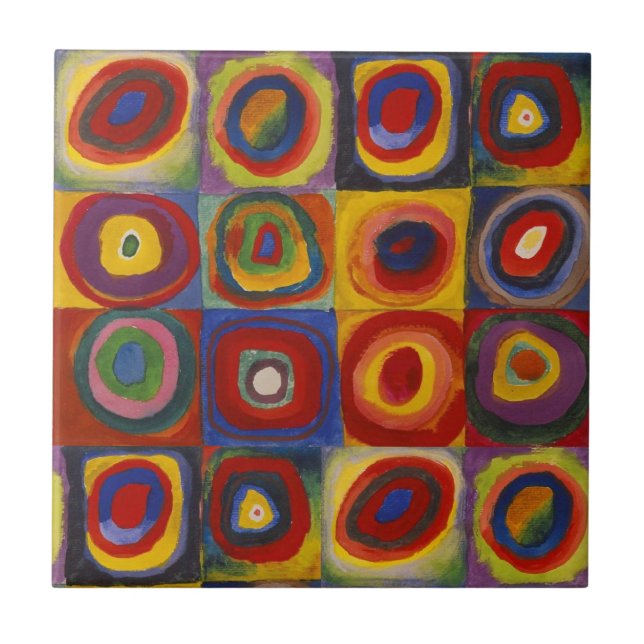 Kandinsky Farbstudie Quadrate Colourful Squares Tile (Front)