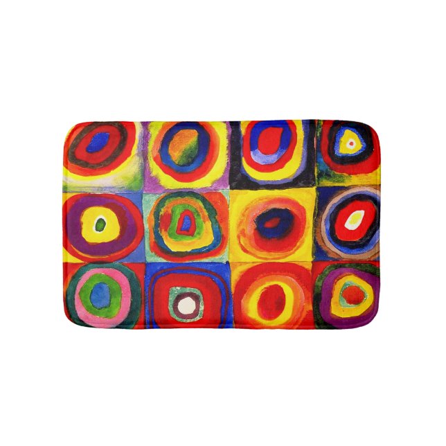 Kandinsky Farbstudie Quadrate Squares Circles Art  Bath Mat (Front)
