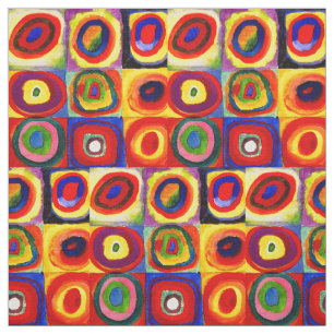 Kandinsky Farbstudie Quadrate Squares Circles Art  Fabric