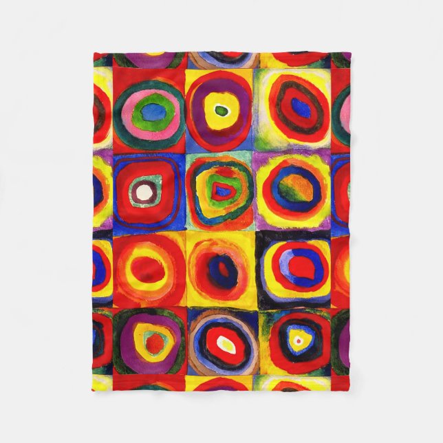 Kandinsky Farbstudie Quadrate Squares Circles Art  Fleece Blanket (Front)