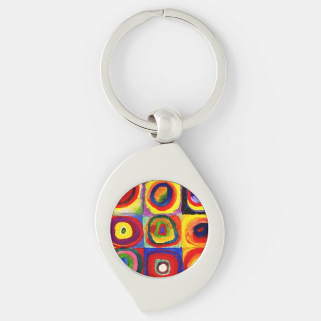Kandinsky Farbstudie Quadrate Squares Circles Art  Keychain (Front)