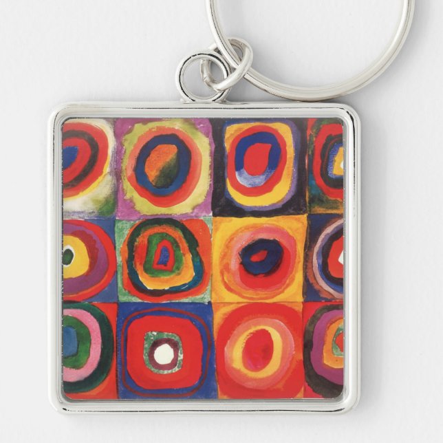 Kandinsky Farbstudie Quadrate Squares Circles Art  Keychain (Front)