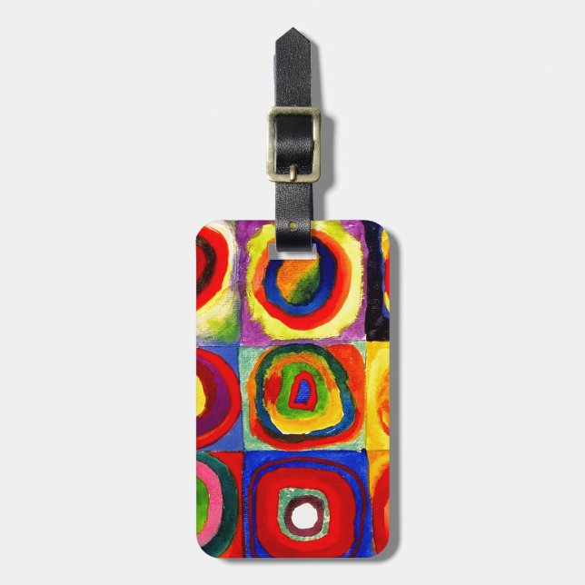 Kandinsky Farbstudie Quadrate Squares Circles Art  Luggage Tag (Front Vertical)