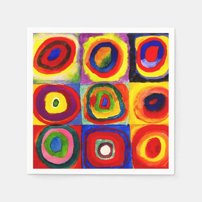Kandinsky Farbstudie Quadrate Squares Circles Art  Napkin (Front)