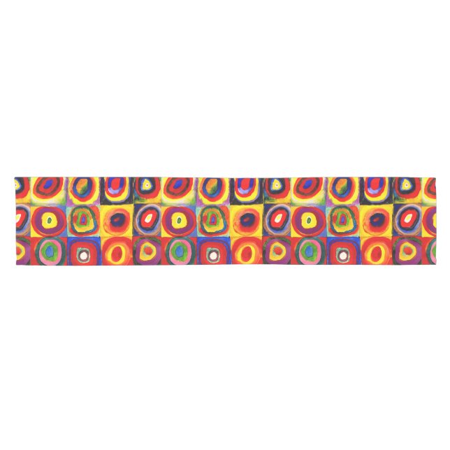 Kandinsky Farbstudie Quadrate Squares Circles Art  Short Table Runner (Horizontal)
