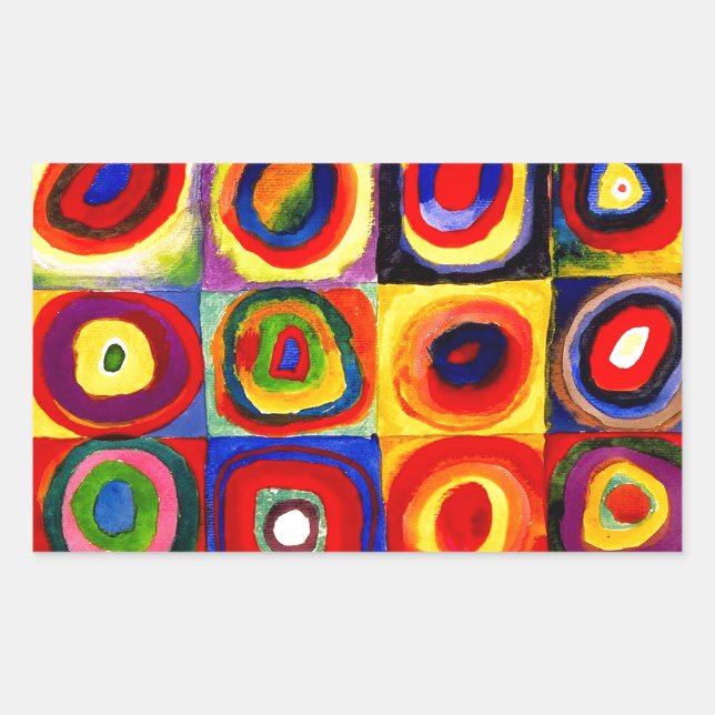 Kandinsky Farbstudie Quadrate Squares Circles Art  Sticker (Front)