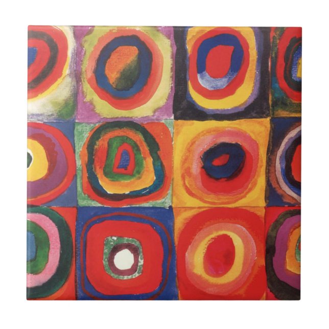 Kandinsky Farbstudie Quadrate Squares Circles Art  Tile (Front)