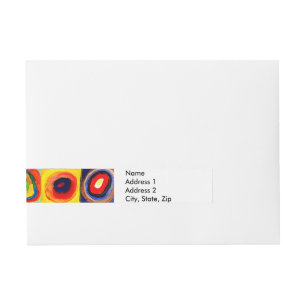 Kandinsky Farbstudie Quadrate Squares Circles Art  Wraparound Address Label