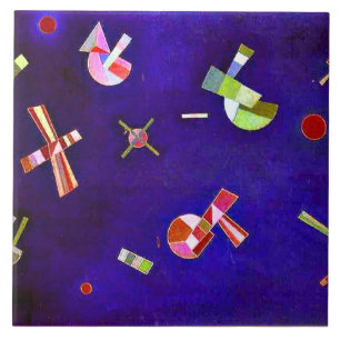 Kandinsky - Fixed Flight, colourful abstract art Tile