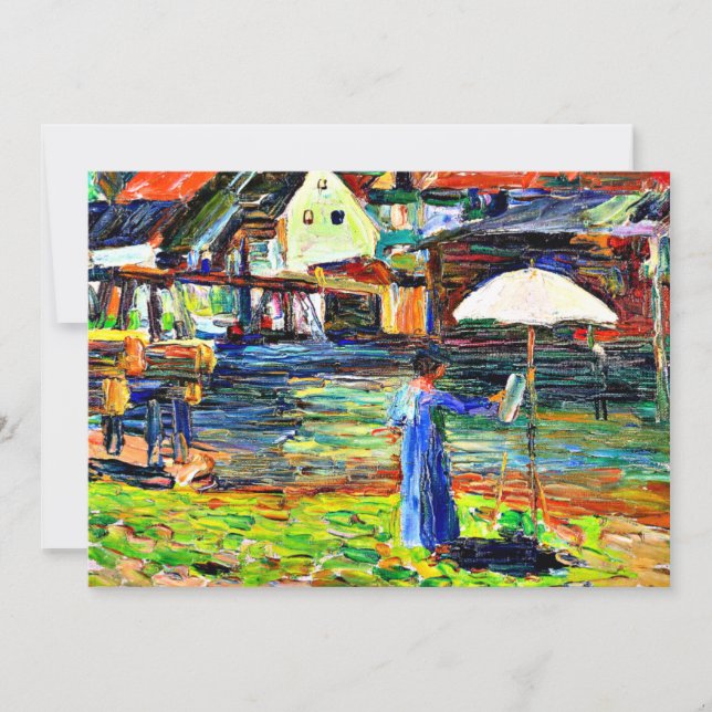Kandinsky - Gabriele Munter Painting in Kallmunz Card (Front)