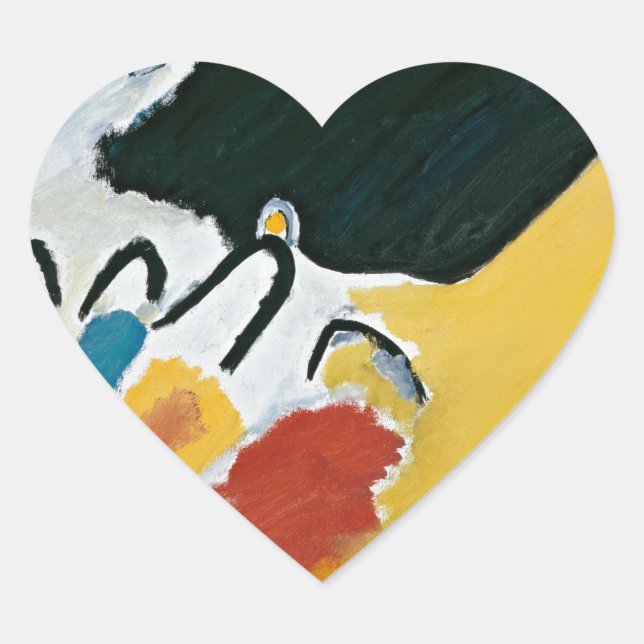 Kandinsky Impression III Concert Abstract Painting Heart Sticker (Front)