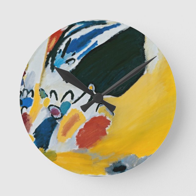 Kandinsky Impression III Concert Abstract Painting Round Clock (Front)