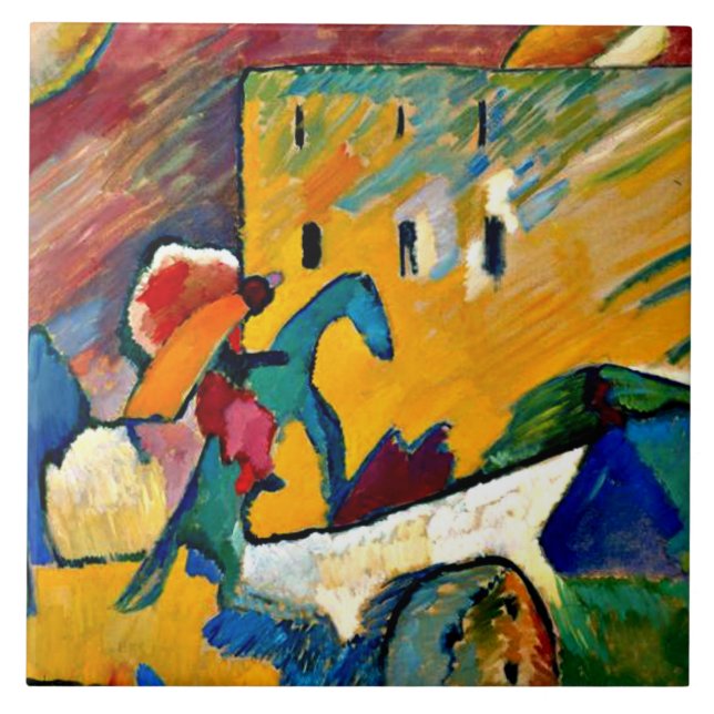 Kandinsky: Improvization 3, landscape painting Tile (Front)