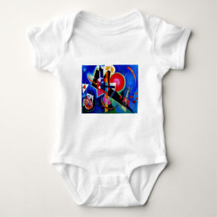 Kandinsky in Blue Abstract Painting Baby Bodysuit