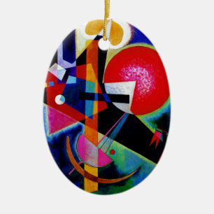 Kandinsky in Blue Abstract Painting Ceramic Ornament