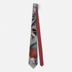 Kandinsky In Gray Abstract Artwork Maroon Tie