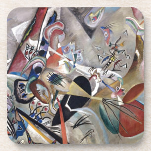 Kandinsky In Grey Abstract Artwork Coaster