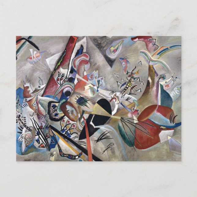 Kandinsky In Grey Abstract Artwork Postcard (Front)