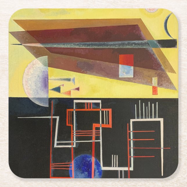 Kandinsky Inner Alliance Abstract Artwork Square Paper Coaster (Front)