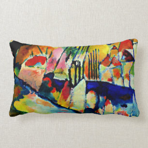 Kandinsky - Landscape with Rain Lumbar Pillow