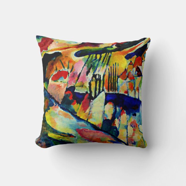 Kandinsky - Landscape with Rain  Throw Pillow (Front)