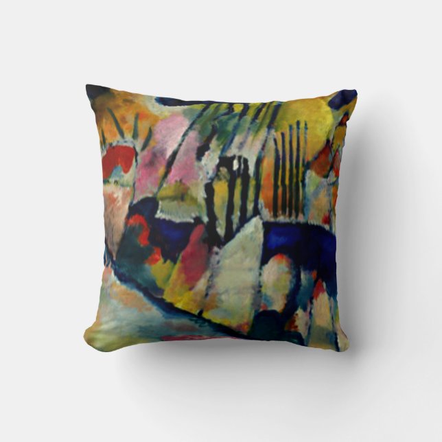Kandinsky - Landscape with Rain Throw Pillow (Front)