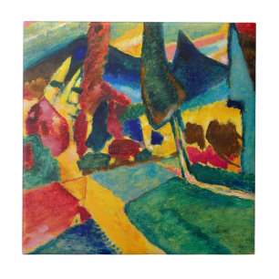 Kandinsky Landscape with Two Poplars Tile