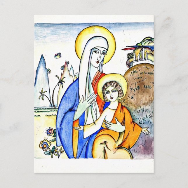Kandinsky - Madonna and Child, beautiful painting Postcard (Front)