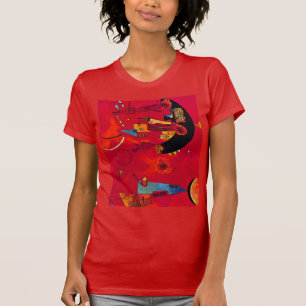 Kandinsky Mit & Gegen Red Colour Abstract Painting T-Shirt