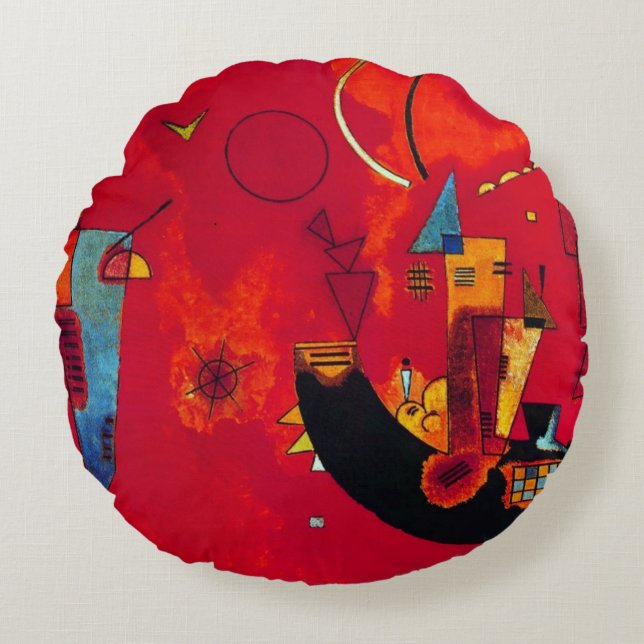 Kandinsky Mit und Gegen Round Pillow (Front)