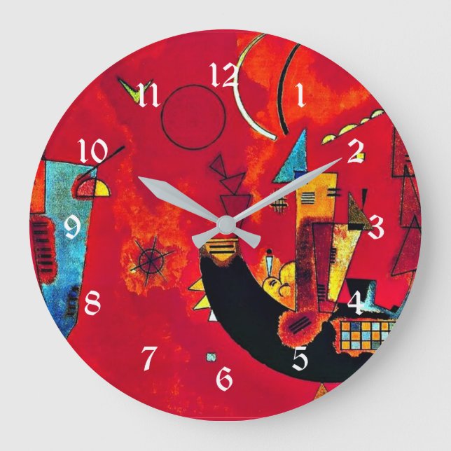 Kandinsky - Mit und Gegen (With and Against) Large Clock (Front)