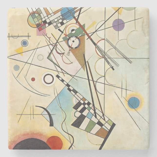 Kandinsky Modern Absract Expressionist Artwork Stone Coaster (Front)
