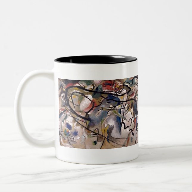 Kandinsky Modern Abstract Colourful Artwork Two-Tone Coffee Mug (Left)