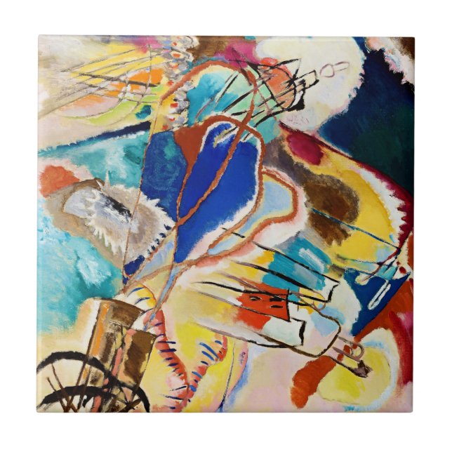 Kandinsky Modern Abstract Painting Artwork Tile (Front)