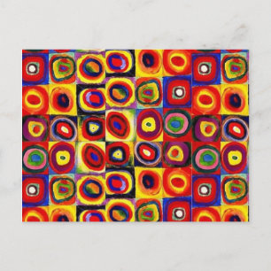 Kandinsky Modern Squares Circles Colourful Postcard