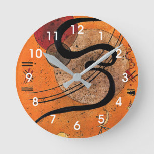Kandinsky - Mood Line, colourful abstract art Round Clock