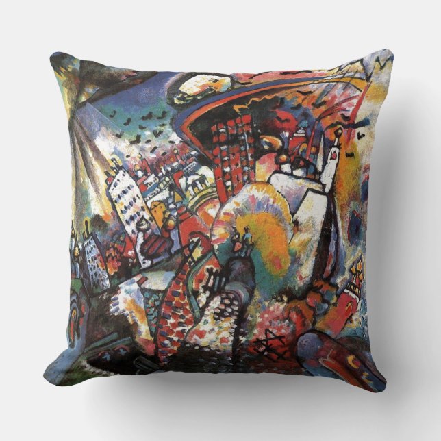 Kandinsky Moscow I Cityscape Abstract Art Throw Pillow (Front)