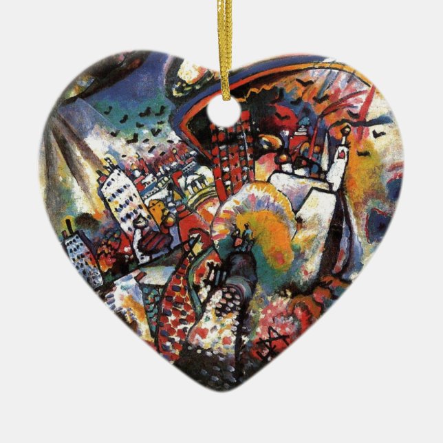 Kandinsky Moscow I Cityscape Abstract Painting Ceramic Ornament (Front)