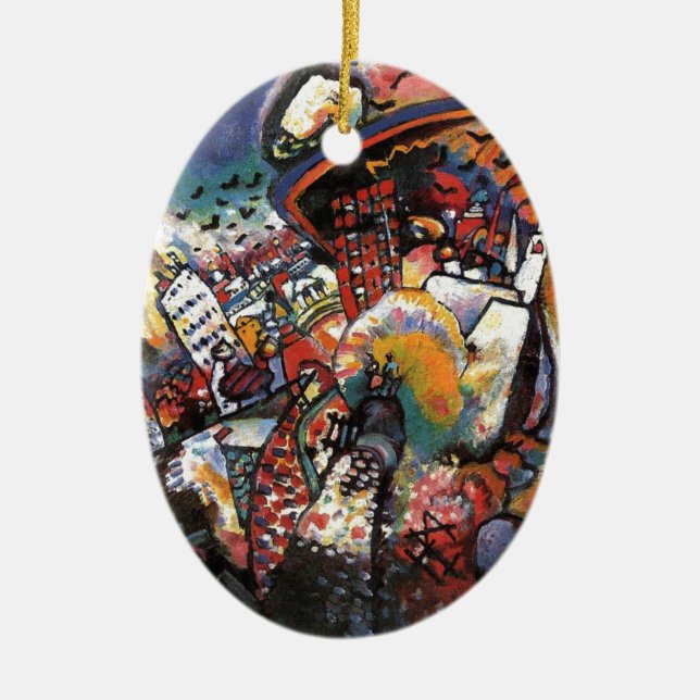 Kandinsky Moscow I Cityscape Abstract Painting Ceramic Ornament (Front)