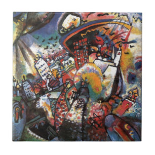 Kandinsky Moscow I Cityscape Abstract Painting Tile