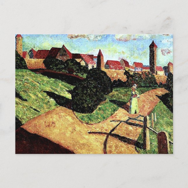 Kandinsky - Old Town II, colourful painting Postcard (Front)