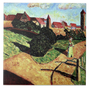 Kandinsky - Old Town II, colourful painting, Tile