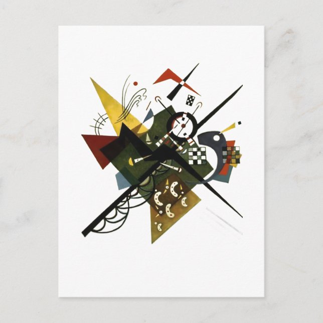 Kandinsky On White II - Abstract Expressionist Art Postcard (Front)