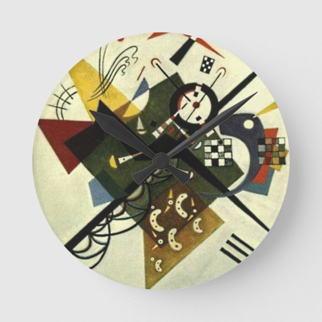 Kandinsky On White II Round Clock (Front)