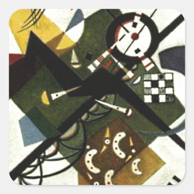 Kandinsky On White II Square Sticker (Front)