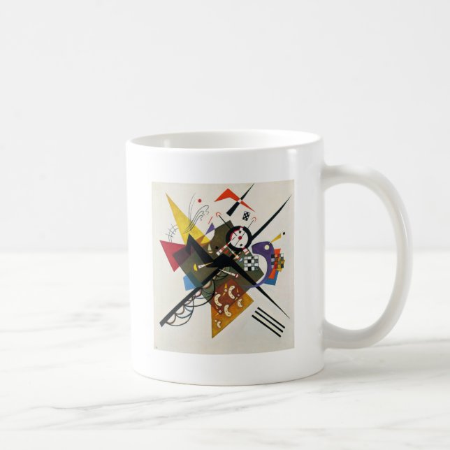 Kandinsky On White Two Abstract Painting Coffee Mug (Right)