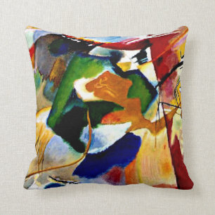 Kandinsky - Painting with Green Centre Throw Pillow
