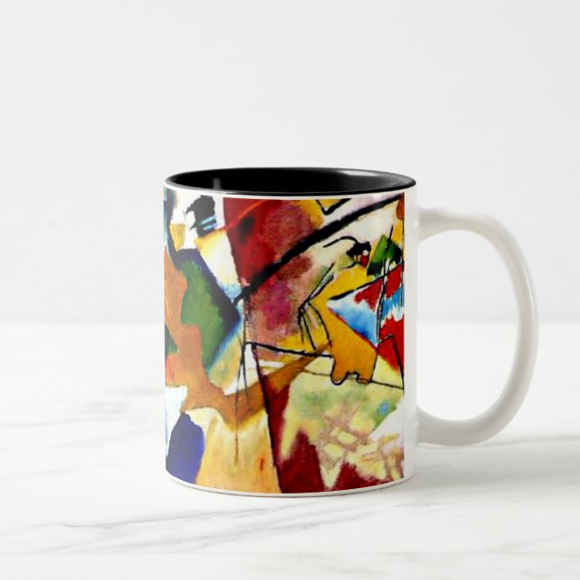 Kandinsky - Painting with Green Centre Two-Tone Coffee Mug (Right)