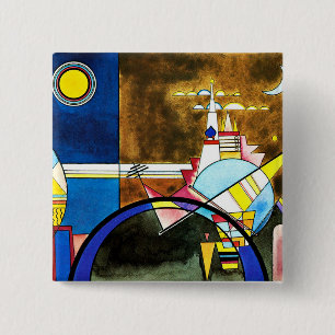 Kandinsky - Picture XXI, Great Gate Kiev 2 Inch Square Button